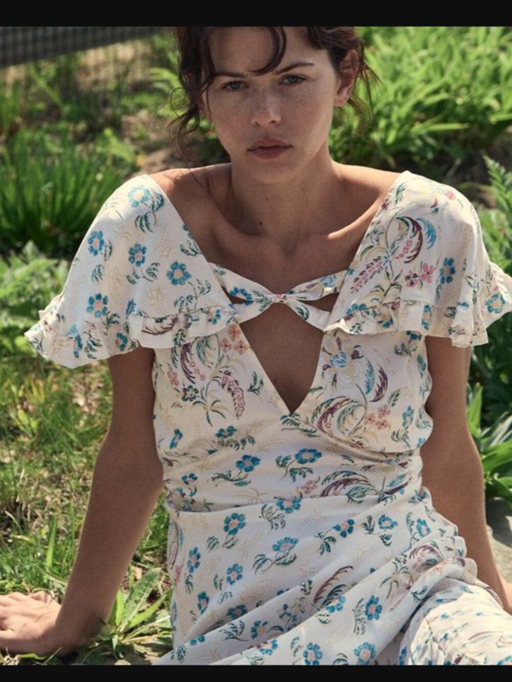 NWT DÔEN Eldora Floral Silk Dress | Ivory Hollyhock Hills | Size XL - Picture 4 of 8